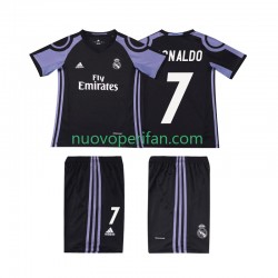 Maglie da Calcio Real Madrid Cristiano Ronaldo 7 2016 2017 Retro Bambino Alternativa Tenuta Maniche Corte