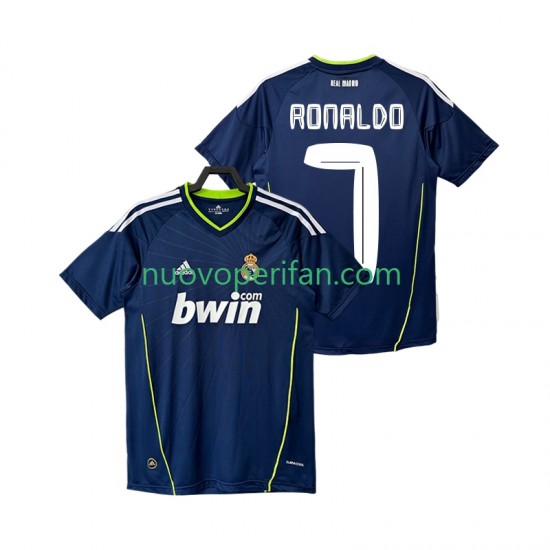 Maglie da Calcio Real Madrid Cristiano Ronaldo 7 Retro Uomo Trasferta Tenuta 2011 2010 Maniche Corte
