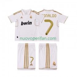 Maglie da Calcio Real Madrid Cristiano Ronaldo 7 2012 Retro Bambino Prima Tenuta 2011 Maniche Corte