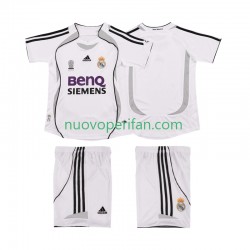 Maglie da Calcio Real Madrid 2007 Retro Bambino Prima Tenuta 2006 Maniche Corte