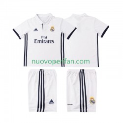 Maglie da Calcio Real Madrid 2016 2017 Retro Bambino Prima Tenuta Maniche Corte