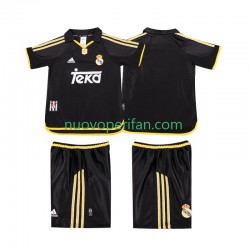 Maglie da Calcio Real Madrid 2001 Retro Bambino Trasferta Tenuta 1999 Maniche Corte