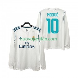 Maglie da Calcio Real Madrid Modrić 10 2017 2018 Retro Uomo Prima Tenuta Maniche Lunghe