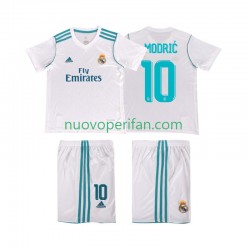 Maglie da Calcio Real Madrid Modrić 10 2017 2018 Retro Bambino Prima Tenuta Maniche Corte