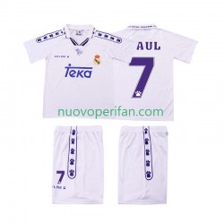 Maglie da Calcio Real Madrid RAUL 7 1996 Retro Bambino Prima Tenuta 1994 Maniche Corte