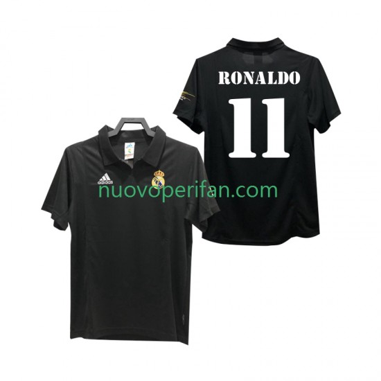 Maglie da Calcio Real Madrid RONALDO 11 2003 Retro Uomo Trasferta Tenuta 2002 Maniche Corte