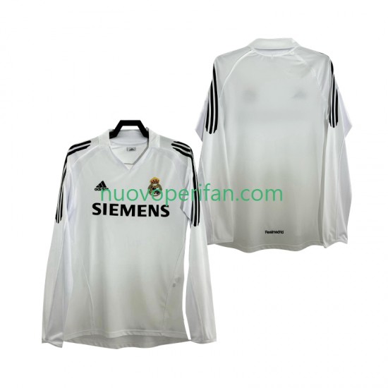 Maglie da Calcio Real Madrid 2005 Retro Uomo Prima Tenuta 2006 Maniche Lunghe