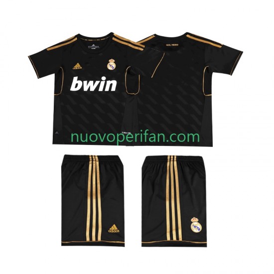 Maglie da Calcio Real Madrid 2012 Retro Bambino Trasferta Tenuta 2011 Maniche Corte