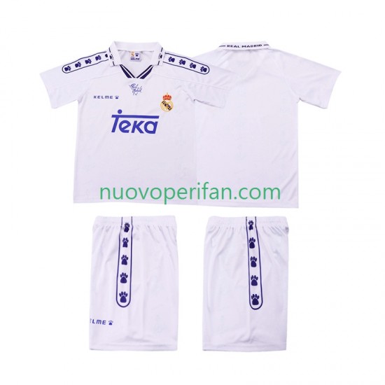 Maglie da Calcio Real Madrid 1996 Retro Bambino Prima Tenuta 1994 Maniche Corte