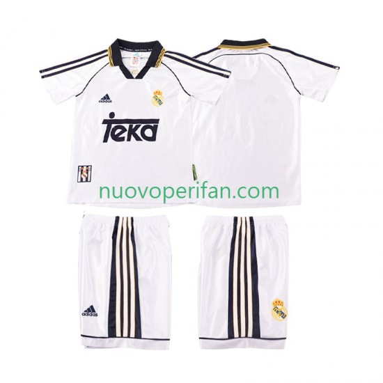 Maglie da Calcio Real Madrid 2000 Retro Bambino Prima Tenuta 1998 Maniche Corte