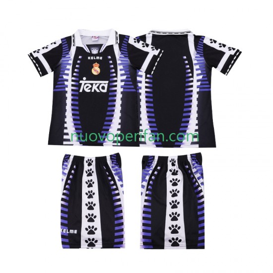 Maglie da Calcio Real Madrid 1997 Retro Bambino Alternativa Tenuta 1998 Maniche Corte
