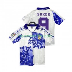 Maglie da Calcio Real Madrid SUKER 9 1996 1997 Retro Uomo Alternativa Tenuta Maniche Corte