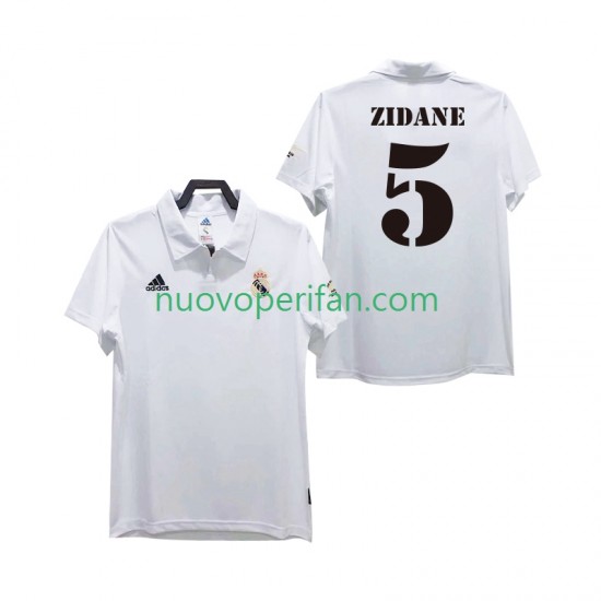 Maglie da Calcio Real Madrid ZIDANE 5 2003 Retro Uomo Prima Tenuta 2002 Maniche Corte