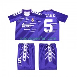 Maglie da Calcio Real Madrid ZIDANE 5 1996 Retro Bambino Trasferta Tenuta 1994 Maniche Corte