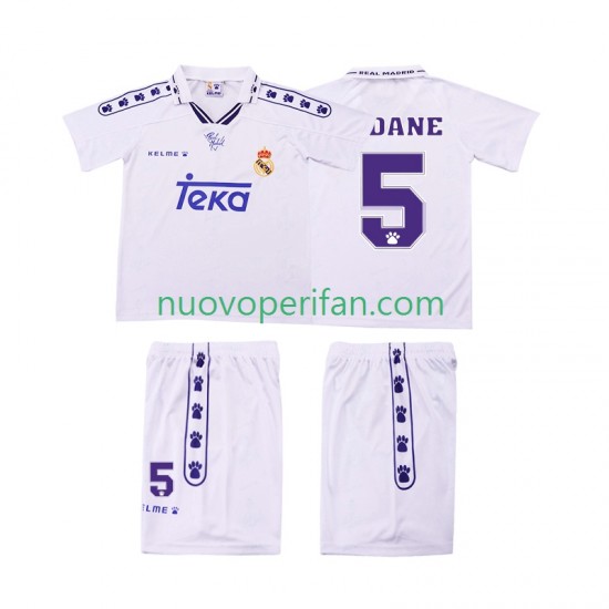 Maglie da Calcio Real Madrid ZIDANE 5 1996 Retro Bambino Prima Tenuta 1994 Maniche Corte