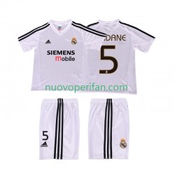 Maglie da Calcio Real Madrid ZIDANE 5 5 Retro Bambino Prima Tenuta 2004 2002 Maniche Corte