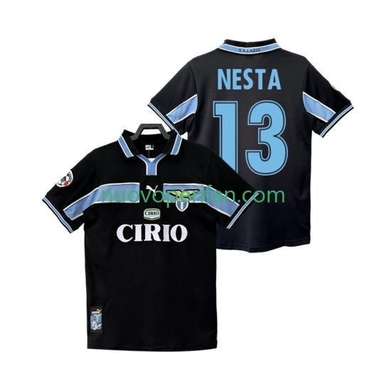 Maglie da Calcio SS Lazio NESTA 13 Retro Uomo Trasferta Tenuta 1998 1999 Maniche Corte
