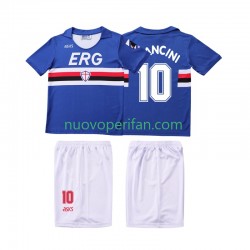 Maglie da Calcio Sampdoria MANCINI 10 1990 1991 Retro Bambino Prima Tenuta Maniche Corte