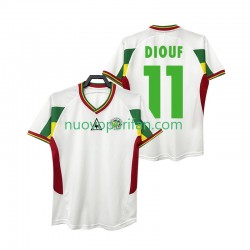 Maglie da Calcio Senegal DIOUF 11 Retro Uomo Prima Tenuta 2002 Maniche Corte