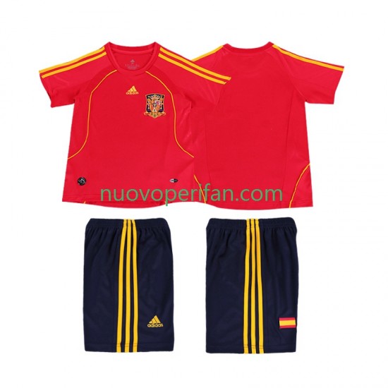 Maglie da Calcio Spagna Retro Bambino Prima Tenuta 2008 Maniche Corte