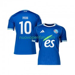 Maglie da Calcio Strasbourg Emanuel Emegha 10 Uomo Prima Tenuta 2025-2026 Maniche Corte