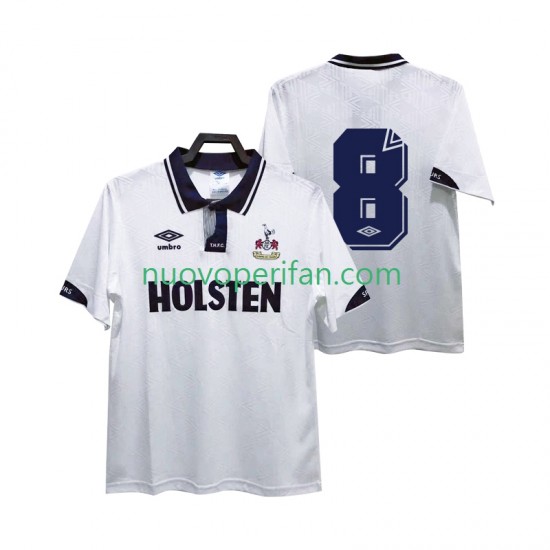 Maglie da Calcio Tottenham Hotspur 8 1991 1993 Retro Uomo Prima Tenuta Maniche Corte