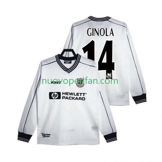 Maglie da Calcio Tottenham Hotspur GINOLA 14 1997 Retro Uomo Prima Tenuta 1999 Maniche Lunghe