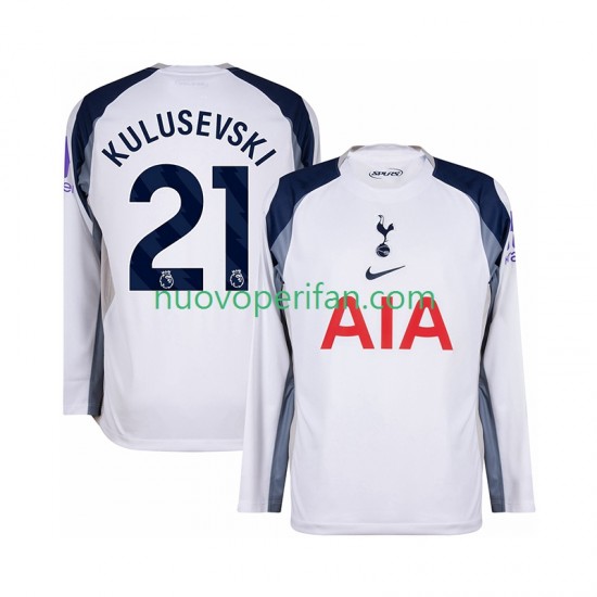 Maglie da Calcio Tottenham Hotspur Kulusevski 21 Uomo Prima Tenuta 2025-2026 Maniche Lunghe