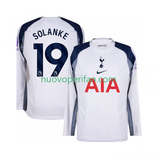 Maglie da Calcio Tottenham Hotspur Solanke 19 Uomo Prima Tenuta 2025-2026 Maniche Lunghe
