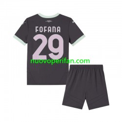 Maglie da Calcio AC Milan Fofana 29 Bambino Alternativa Tenuta 2024-2025 Maniche Corte