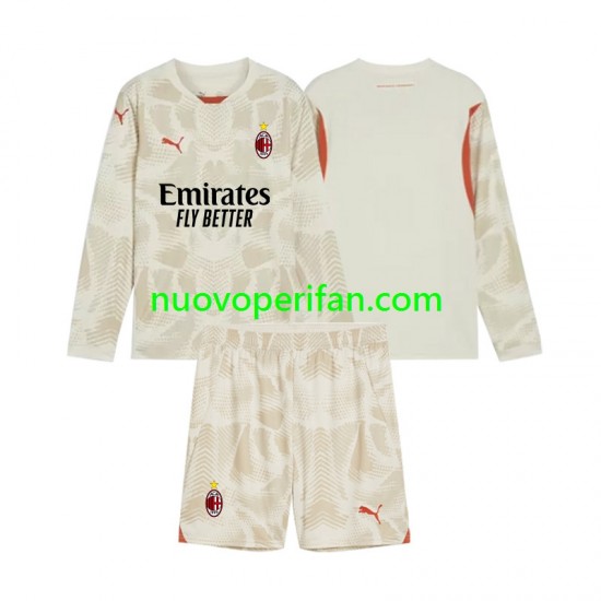 Maglie da Calcio AC Milan Portiere Bambino Alternativa Tenuta 2024-2025 Maniche Lunghe