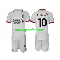 Maglie da Calcio AC Milan Rafael Leao 10 Bambino Trasferta Tenuta 2024-2025 Maniche Corte