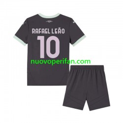Maglie da Calcio AC Milan Rafael Leao 10 Bambino Alternativa Tenuta 2024-2025 Maniche Corte