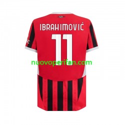 Maglie da Calcio AC Milan Ibrahimović 11 Uomo Prima Tenuta 2024-2025 Maniche Corte
