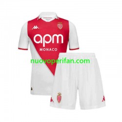Maglie da Calcio AS Monaco Bambino Prima Tenuta 2024-2025 Maniche Corte