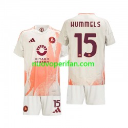 Maglie da Calcio AS Roma Mats Hummels 15 Bambino Trasferta Tenuta 2024-2025 Maniche Corte