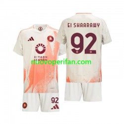 Maglie da Calcio AS Roma Stephan El Shaarawy 92 Bambino Trasferta Tenuta 2024-2025 Maniche Corte