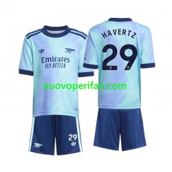 Maglie da Calcio Arsenal Havertz 29 Bambino Alternativa Tenuta 2024-2025 Maniche Corte