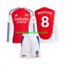 Maglie da Calcio Arsenal Martin Odegaard 8 Bambino Prima Tenuta 2024-2025 Maniche Lunghe