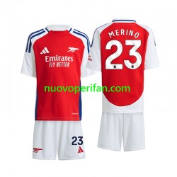 Maglie da Calcio Arsenal Merino 23 Bambino Prima Tenuta 2024-2025 Maniche Corte