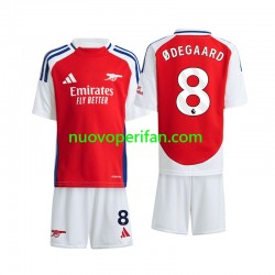 Maglie da Calcio Arsenal Odegaard 8 Bambino Prima Tenuta 2024-2025 Maniche Corte