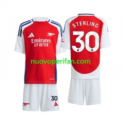 Maglie da Calcio Arsenal Sterling 30 Bambino Prima Tenuta 2024-2025 Maniche Corte