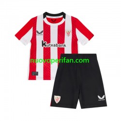 Maglie da Calcio Athletic Bilbao Bambino Prima Tenuta 2024-2025 Maniche Corte