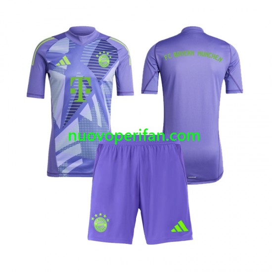 Maglie da Calcio FC Bayern München Portiere Bambino Trasferta Tenuta 2024-2025 Maniche Corte