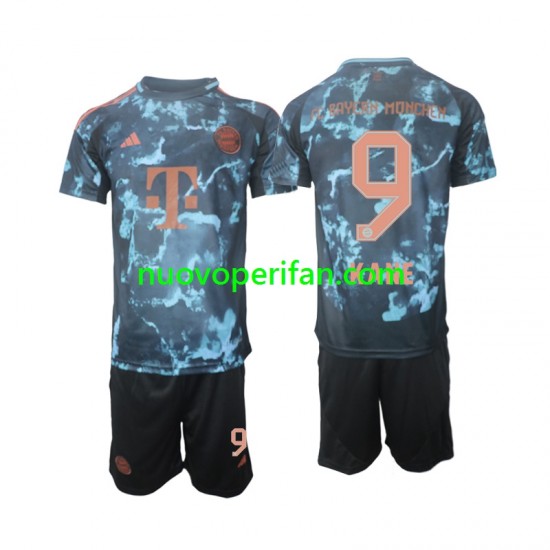 Maglie da Calcio FC Bayern München Kane 9 Bambino Trasferta Tenuta 2024-2025 Maniche Corte