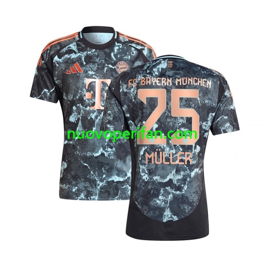 Maglie da Calcio FC Bayern München Thomas Muller 25 Uomo Trasferta Tenuta 2024-2025 Maniche Corte