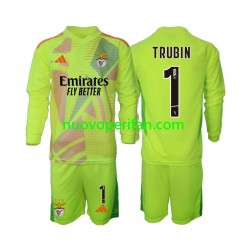 Maglie da Calcio Benfica Anatolij Trubin 1 Portiere Bambino Prima Tenuta 2024-2025 Maniche Lunghe