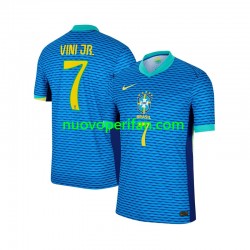Maglie da Calcio Brasile Vinicius Junior 7 Uomo Trasferta Tenuta 2024 Maniche Corte