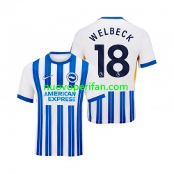 Maglie da Calcio Brighton & Hove Albion WELBECK 18 Uomo Prima Tenuta 2024-2025 Maniche Corte
