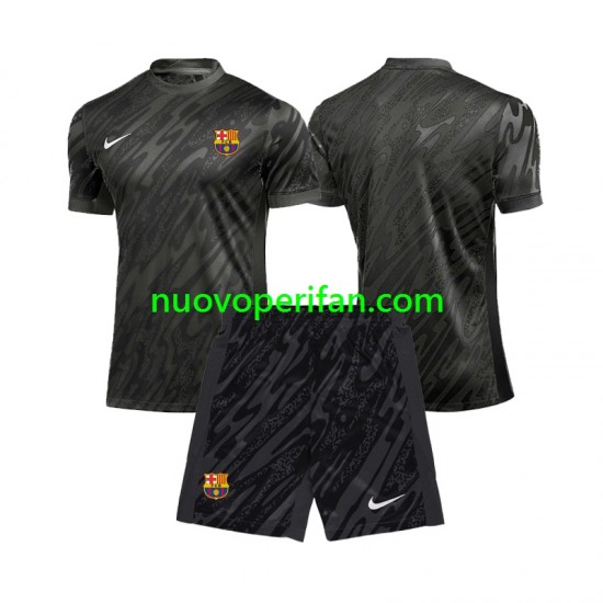Maglie da Calcio FC Barcelona Portiere Bambino Alternativa Tenuta 2024-2025 Maniche Corte